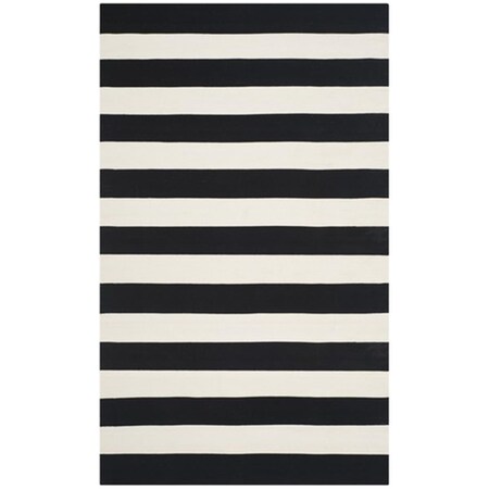 Safavieh Montauk Hand Woven Rectangle Rug- Black - White- 6 X 9 Ft. MTK712D-6